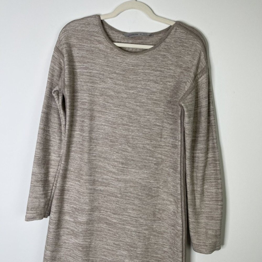 Athleta Sweater Knit Dress Women’s‎ Size Medium Beige - Picture 2 of 9